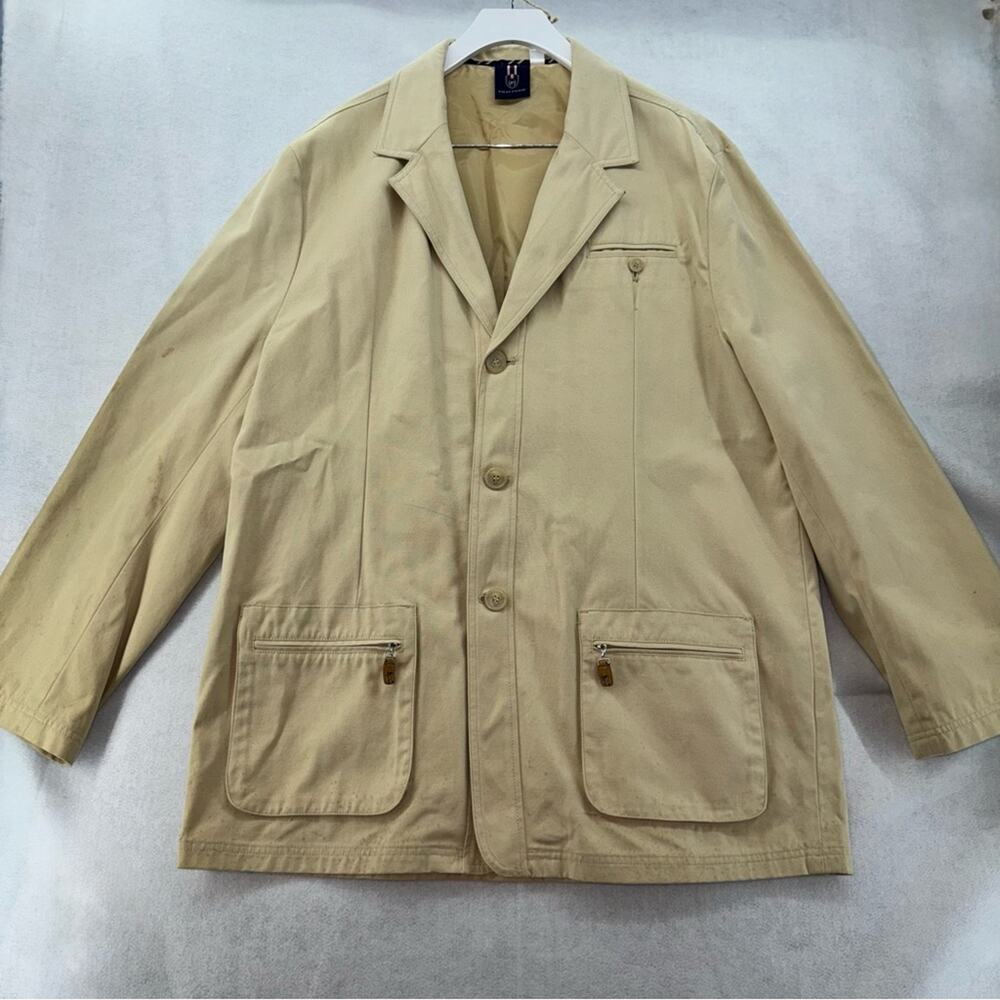 Vintage Phat Farm Canvas Shirt Jacket Shacket Tan XL Button Down Long Sleeve